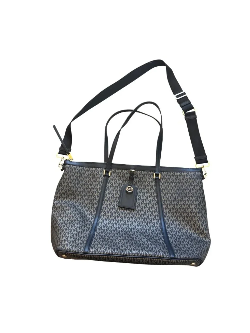 Michael Kors Women's Heritage Large Tote Bag Black MK Monogram - Picture 6 of 14